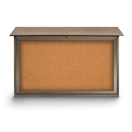 United Visual Products Indoor Enclosed Combo Board, 42"x32", Bronze Frame/Burgundy & Surf UVCB4232BZ-BURGUN-SURF